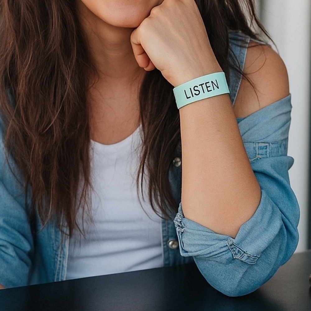 ✨ ZOX “Speak / Listen” Reversible Wristband – #2311 – Free If Added To Bundle
